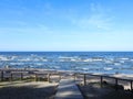 Wooden path going to sea, Lithuania