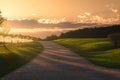 path at sunset in La Galea in Getxo Royalty Free Stock Photo