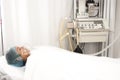Beautiful patient receives anaesthetic Royalty Free Stock Photo