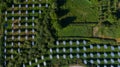 Beautiful pattern of many solar panels, that staying on the ground