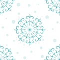 Beautiful pattern openwork vector snowflake with curls. Decorative seamless pattern for design on white background