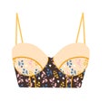 Beautiful patterned and lace bra. it is colored with hand drawn pattern with floral elements on thr bottom Royalty Free Stock Photo