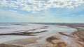 Aerial view of Lake Tyrrell, is a shallow, salt-crusted depression in the Mallee district of north-west Victoria, Australia. Royalty Free Stock Photo