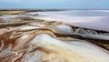 Aerial view of Lake Tyrrell, is a shallow, salt-crusted depression in the Mallee district of north-west Victoria, Australia. Royalty Free Stock Photo