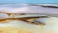 Aerial view of Lake Tyrrell, is a shallow, salt-crusted depression in the Mallee district of north-west Victoria, Australia. Royalty Free Stock Photo