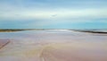 Aerial view of Lake Tyrrell, is a shallow, salt-crusted depression in the Mallee district of north-west Victoria, Australia. Royalty Free Stock Photo