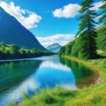 A Beautiful Peace and natural and sky Illustration