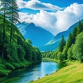 A Beautiful Peace and natural and sky Illustration