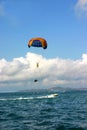 Beautiful and peace sea parachute jump Royalty Free Stock Photo