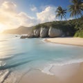 Beautiful and peaceful beach view ai generated image