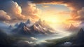 beautiful peaceful cloud sunny landscape