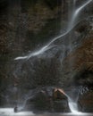 Beautiful peaceful long exposure waterfall detail intimate lands