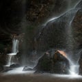 Beautiful peaceful long exposure waterfall detail intimate lands