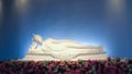 Beautiful and peaceful Reclining Buddha at Wat Pha Sorn Kaew in Royalty Free Stock Photo