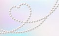 Beautiful pearl necklace in a shape of heart. Premium vector.