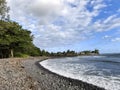 Beautiful pebble beach, Riviere des galets, Mauritius. Royalty Free Stock Photo