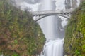 Icy lower tier Multnomah Falls Oregon in wintertime Royalty Free Stock Photo