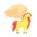 Beautiful pegasus winged horse, mythical and fantastic animal vector Illustration Royalty Free Stock Photo