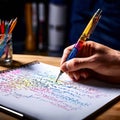 pen writing on notepad Royalty Free Stock Photo