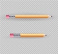 Beautiful pencil on a transparent background.Vector illustration.