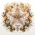 beautiful pentagram clipart illustration Royalty Free Stock Photo