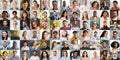 Beautiful people posing on various backgrounds, panorama, collage Royalty Free Stock Photo