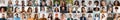 Beautiful people posing on various backgrounds, web-banner, collage Royalty Free Stock Photo