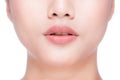 Beautiful Perfect Lips. Mouth close up. Beauty young asian Royalty Free Stock Photo