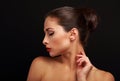 Beautiful perfect makeup model with elegant hairstyle Royalty Free Stock Photo