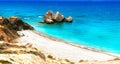 Best beaches of Cyprus - Petra tou Romiou, famous as a birthplace of Aphrodite Royalty Free Stock Photo