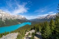 Beautiful Peyto Lake in Banff National Park along the Icefields Parkway in Alberta, Canada Royalty Free Stock Photo