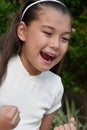 Beautiful Philippina Child And Happiness Closeup