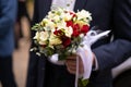 beautiful photo closeup wedding flower bouquet.