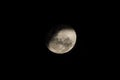 Beautiful photo of the crescent moon in close up with dark sky in the background Royalty Free Stock Photo