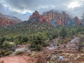 A beautiful photo of an empty hiking trail on a winter day in Sedona, Arizona, USA, Royalty Free Stock Photo