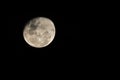 Beautiful photo of the full moon in close up with dark sky in the background Royalty Free Stock Photo
