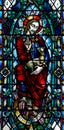 Jesus Christ the Good Shepherd in stained glass Royalty Free Stock Photo