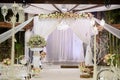 Beautiful photo of the Jewish Hupa , wedding putdoor . Royalty Free Stock Photo