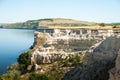 A beautiful photo of the nature of rocks and water. Cliff, ridge, canyon. Refuge, rest, relaxation, tourism. Cliff Stepan Razin, R Royalty Free Stock Photo