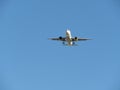 Beautiful photo of a plane landing at the airport taking land