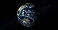 Beautiful photo realistic 3d earth on space. .front view of the earth from space with clouds and green landscapes full view earth