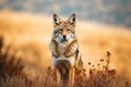 Beautiful Photo Wild Coyote in Nature. Generative AI