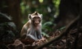 A beautiful photograph of Borneo long-tailed macaque