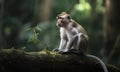 A beautiful photograph of Borneo long-tailed macaque