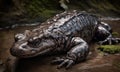 A beautiful photograph of a Chinese Giant Salamander Royalty Free Stock Photo