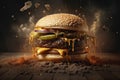 a beautiful photograph of a delicious burger. Generative AI