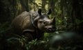 A beautiful photograph of a Javan Rhino