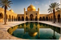 Beautiful photograph of a mosque, 3D Rendered Royalty Free Stock Photo