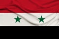 Beautiful photograph of the national flag of Syria on delicate shiny silk with soft draperies, the concept of state power, country