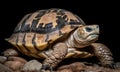 A beautiful photograph of The Ploughshare Tortoise